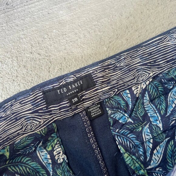 Ted Baker Men’s Navy Chino Dress Pants Size 31R Slim Fit Casual Trousers - Picture 3 of 5